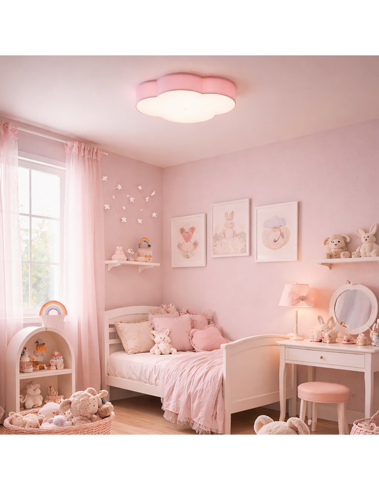 Children's ceiling lamps - TK Lighting CLOUD SUSPENSION LAMBER PASTEL ROSE MINI 2 FL 6075. - product kolory-swiatla.pl 3