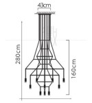 Step Into Design Lampa wisząca LINEA-20 czarna 120cm ST-5961-20