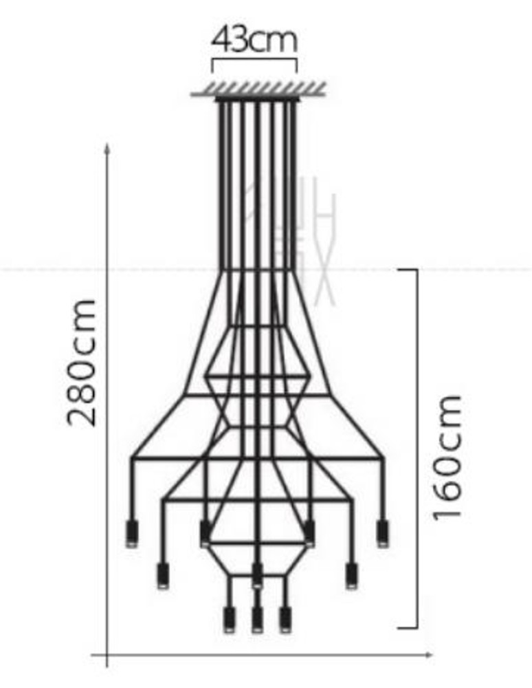 Step Into Design Lampa wisząca LINEA-20 czarna 120cm ST-5961-20