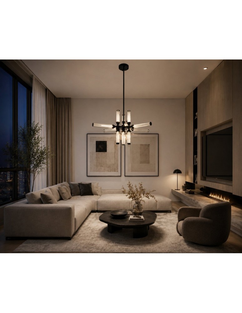 Step Into Design Lampa wisząca QUADRO-12 LED bursztynowe szklane klosze RH115-12P amber