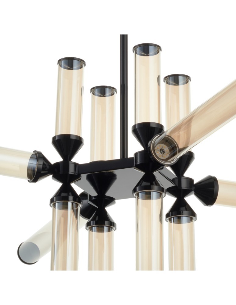 Step Into Design Lampa wisząca QUADRO-12 LED bursztynowe szklane klosze RH115-12P amber