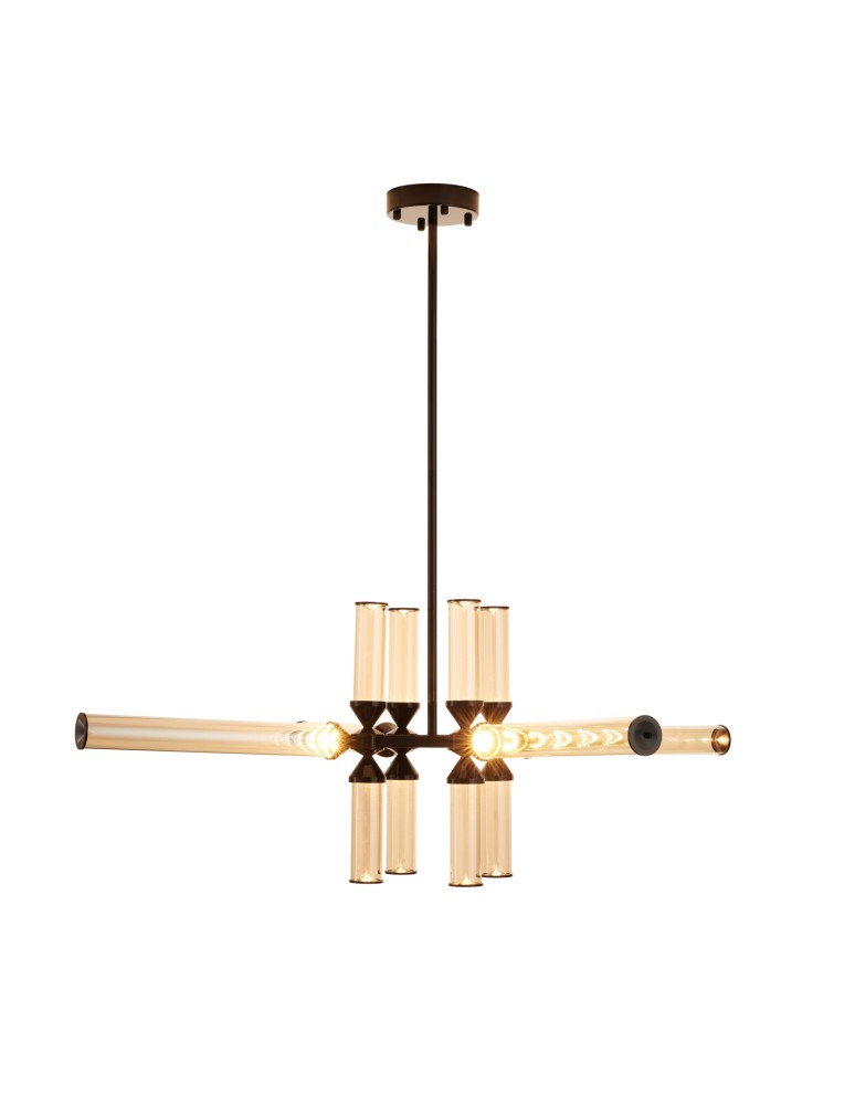 Step Into Design Lampa wisząca QUADRO-12 LED bursztynowe szklane klosze RH115-12P amber