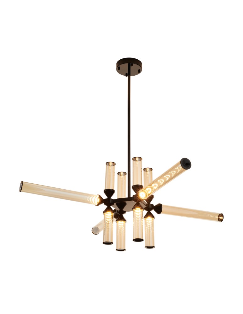 Step Into Design Lampa wisząca QUADRO-12 LED bursztynowe szklane klosze RH115-12P amber
