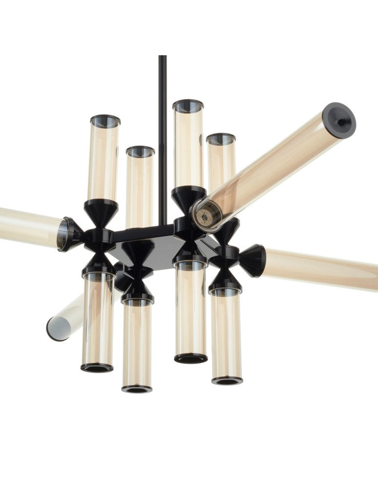 Step Into Design Lampa wisząca QUADRO-12 LED bursztynowe szklane klosze RH115-12P amber