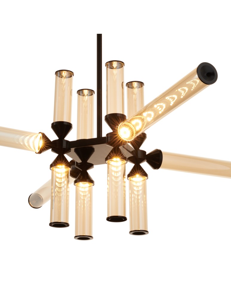 Step Into Design Lampa wisząca QUADRO-12 LED bursztynowe szklane klosze RH115-12P amber