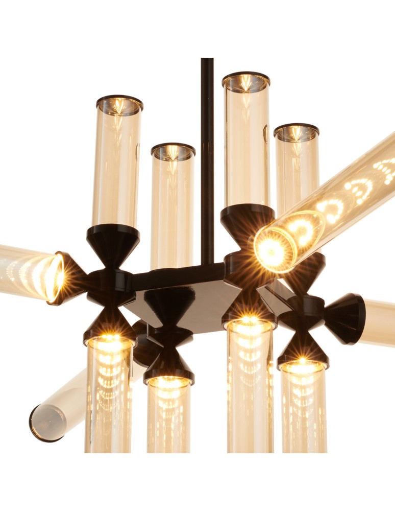 Step Into Design Lampa wisząca QUADRO-12 LED bursztynowe szklane klosze RH115-12P amber