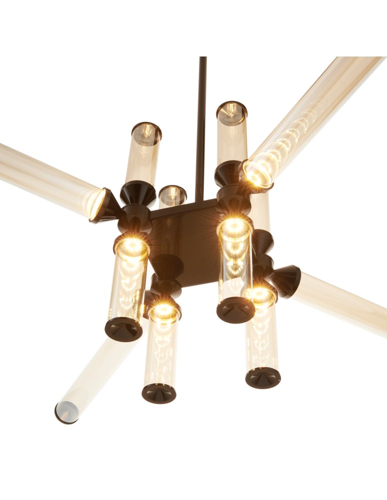 Step Into Design Lampa wisząca QUADRO-12 LED bursztynowe szklane klosze RH115-12P amber