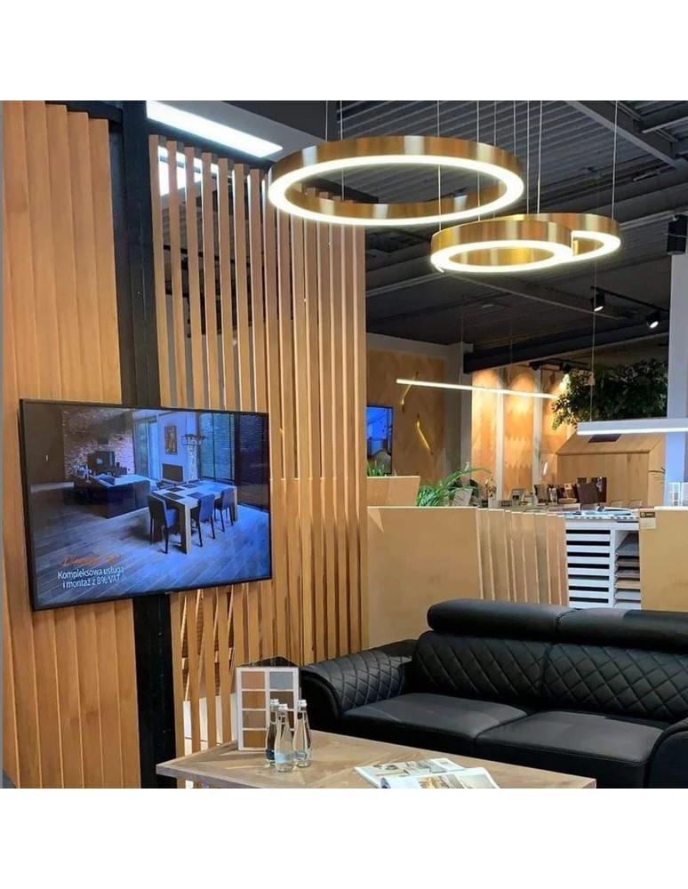 Step Into Design Lampa wisząca CIRCLE 40+40  - LED,  ring tytanowy na 1 podsufitce ST-8848-40+40 black