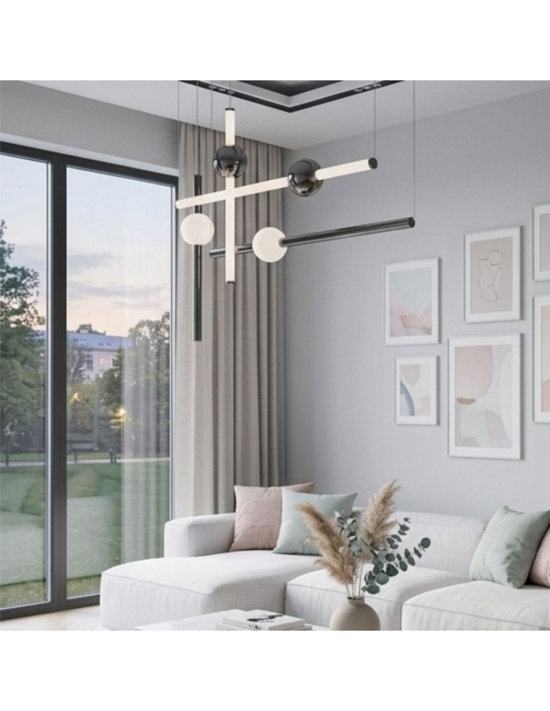 Step Into Design Lampa wisząca O-LINE L-4 LED czarna 110 cm ST-1691L-4 BLACK