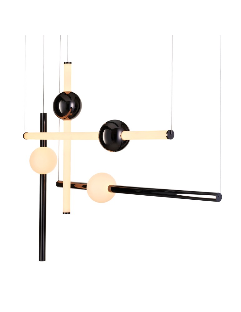 Step Into Design Lampa wisząca O-LINE L-4 LED czarna 110 cm ST-1691L-4 BLACK