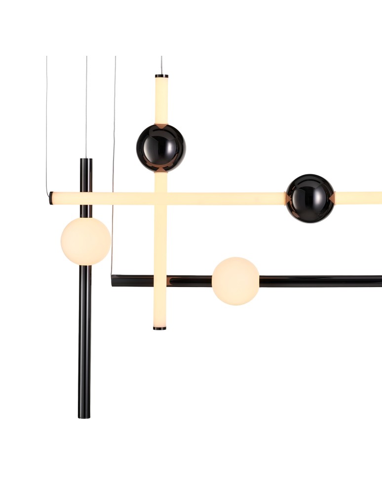 Step Into Design Lampa wisząca O-LINE L-4 LED czarna 110 cm ST-1691L-4 BLACK