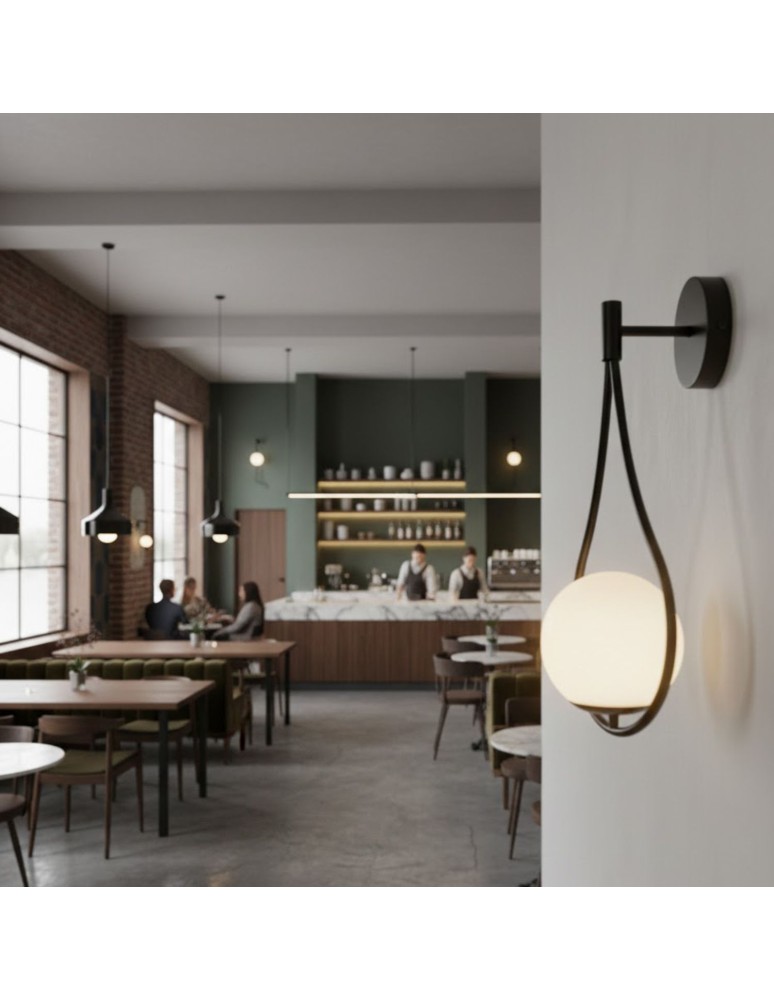 Step Into Design Lampa ścienna DROP 45 cm czarna ST-F079 black