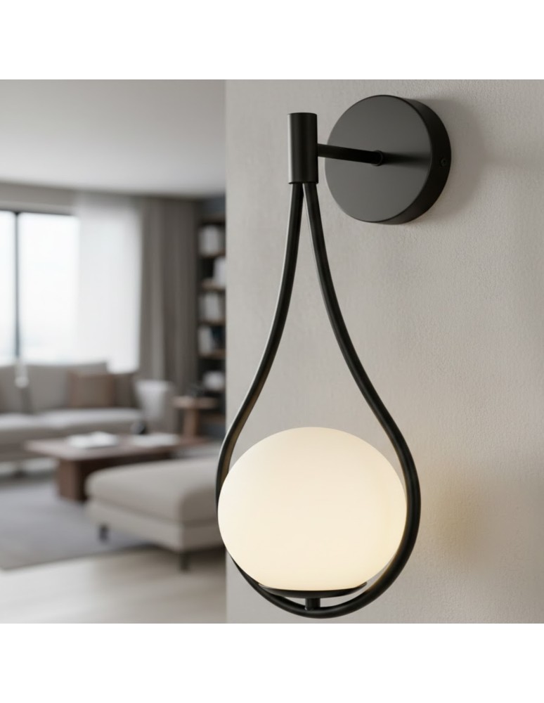 Step Into Design Lampa ścienna DROP 45 cm czarna ST-F079 black