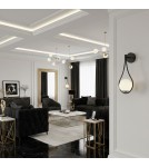 Step Into Design Lampa ścienna DROP 45 cm czarna ST-F079 black