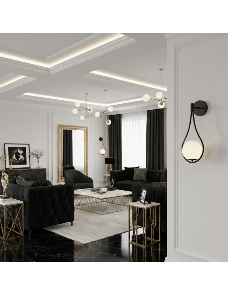 Step Into Design Lampa ścienna DROP 45 cm czarna ST-F079 black