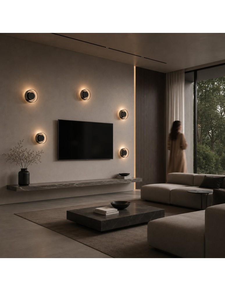 Step Into Design Lampa ścienna DONUT 18 cm - LED, szkło, szaro-czarna ST-5072W smoky black Step Into Design Lampa ścienna DONUT 18 cm - LED, szkło, szaro-czarna ST-5072W smoky black