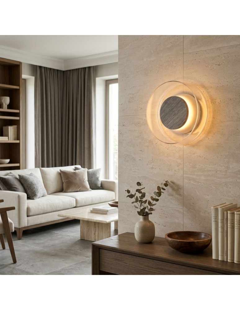 Step Into Design Lampa ścienna DONUT 18 – LED, szkło transparentne, brąz orzechowy ST-5072W transparent brown Step Into Design Lampa ścienna DONUT 18 – LED, szkło transparentne, brąz orzechowy ST-5072W transparent brown