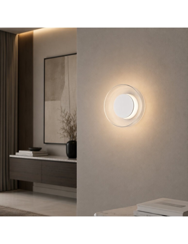Step Into Design Lampa ścienna DONUT 18 – LED, szkło transparentne, biały środek ST-5072W transparent white Step Into Design Lampa ścienna DONUT 18 – LED, szkło transparentne, biały środek ST-5072W transparent white