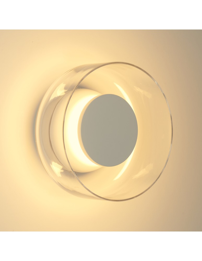 Step Into Design Lampa ścienna DONUT 18 – LED, szkło transparentne, biały środek ST-5072W transparent white Step Into Design Lampa ścienna DONUT 18 – LED, szkło transparentne, biały środek ST-5072W transparent white