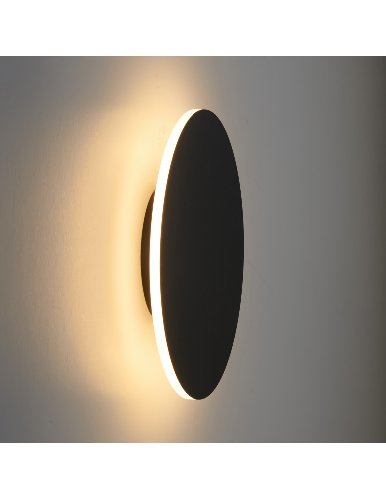 Step Into Design Lampa ścienna NYX 25 cm - LED okrągła, metalowa, czarna ST-8293W/25 black