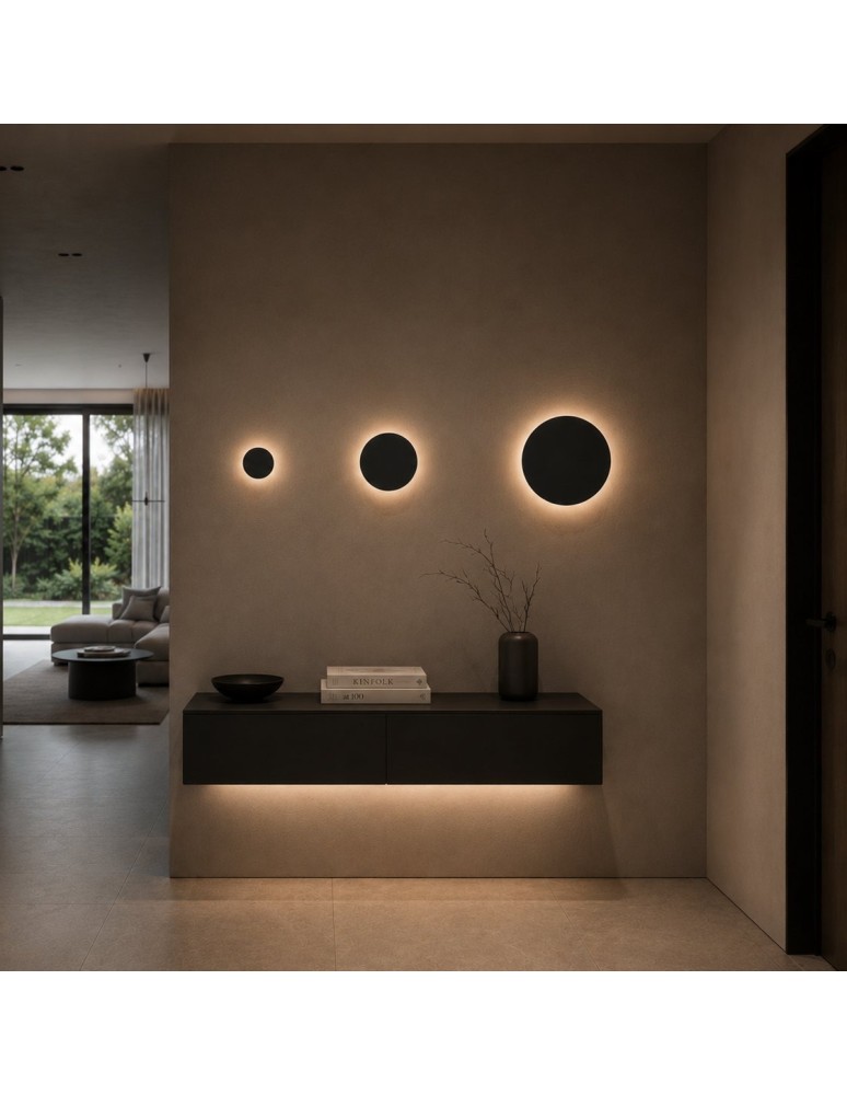 Step Into Design Lampa ścienna NYX 15 cm - LED okrągła, metalowa, czarna ST-8293W/15 black