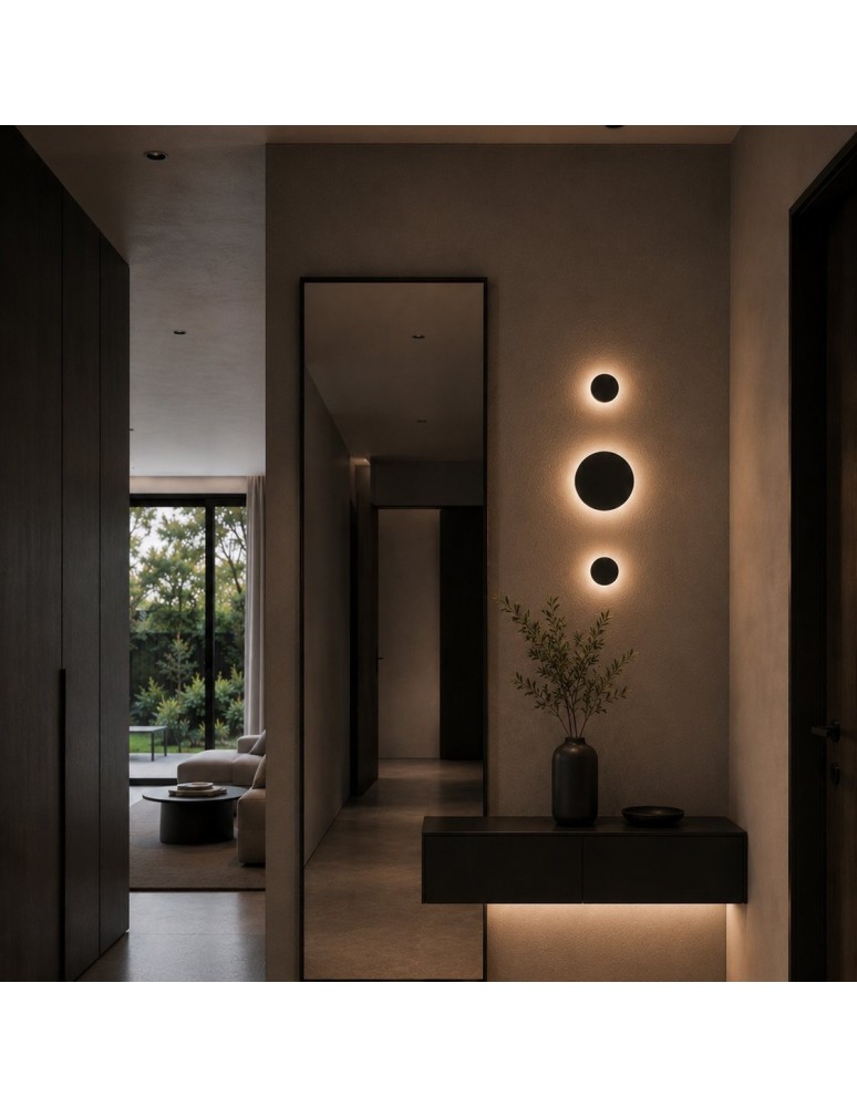 Step Into Design Lampa ścienna NYX 15 cm - LED okrągła, metalowa, czarna ST-8293W/15 black