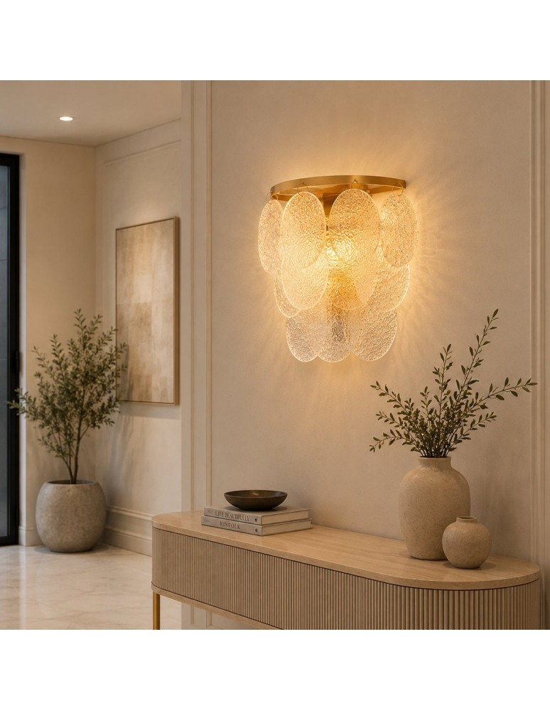 Step Into Design Lampa ścienna FIORE 30 cm - kinkiet złoty, kryształowy ST-D8584W