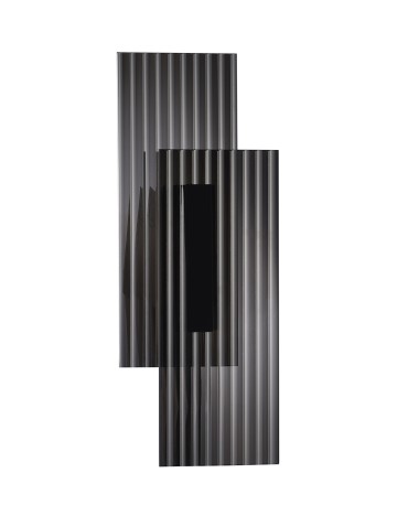 Step Into Design Lampa ścienna NOIR LED, kinkiet czarny ryflowany dwustronny ST-HC-D09