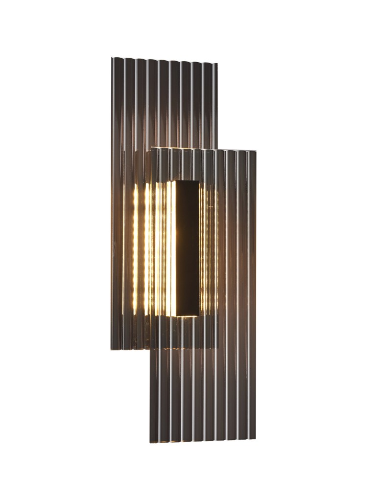 Step Into Design Lampa ścienna NOIR LED, kinkiet czarny ryflowany dwustronny ST-HC-D09 Step Into Design Lampa ścienna NOIR LED, kinkiet czarny ryflowany dwustronny ST-HC-D09