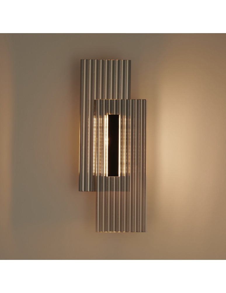 Step Into Design Lampa ścienna NOIR LED, kinkiet czarny ryflowany dwustronny ST-HC-D09 Step Into Design Lampa ścienna NOIR LED, kinkiet czarny ryflowany dwustronny ST-HC-D09