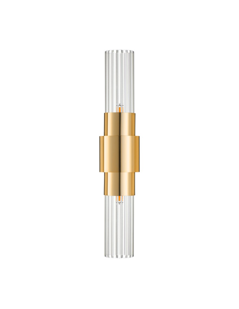 Step Into Design Lampa ścienna GLOW 46 cm - kinkiet złoty, szkło ryflowane ST-DW7790