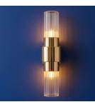 Step Into Design Lampa ścienna GLOW 46 cm - kinkiet złoty, szkło ryflowane ST-DW7790