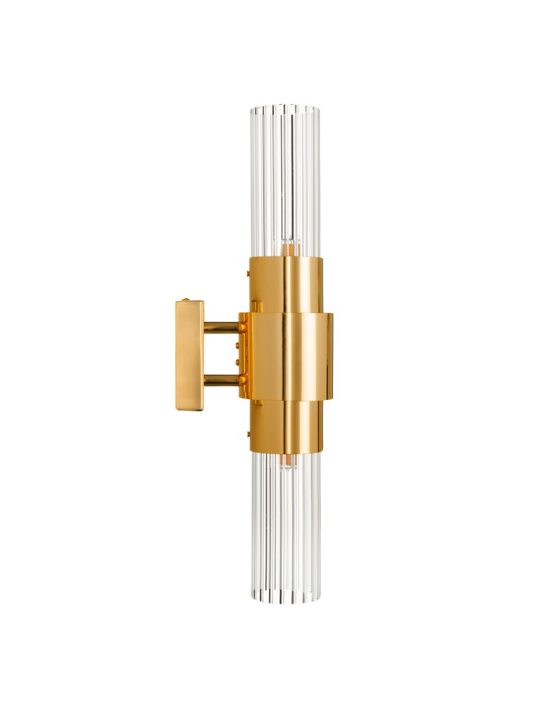 Step Into Design Lampa ścienna GLOW 46 cm - kinkiet złoty, szkło ryflowane ST-DW7790