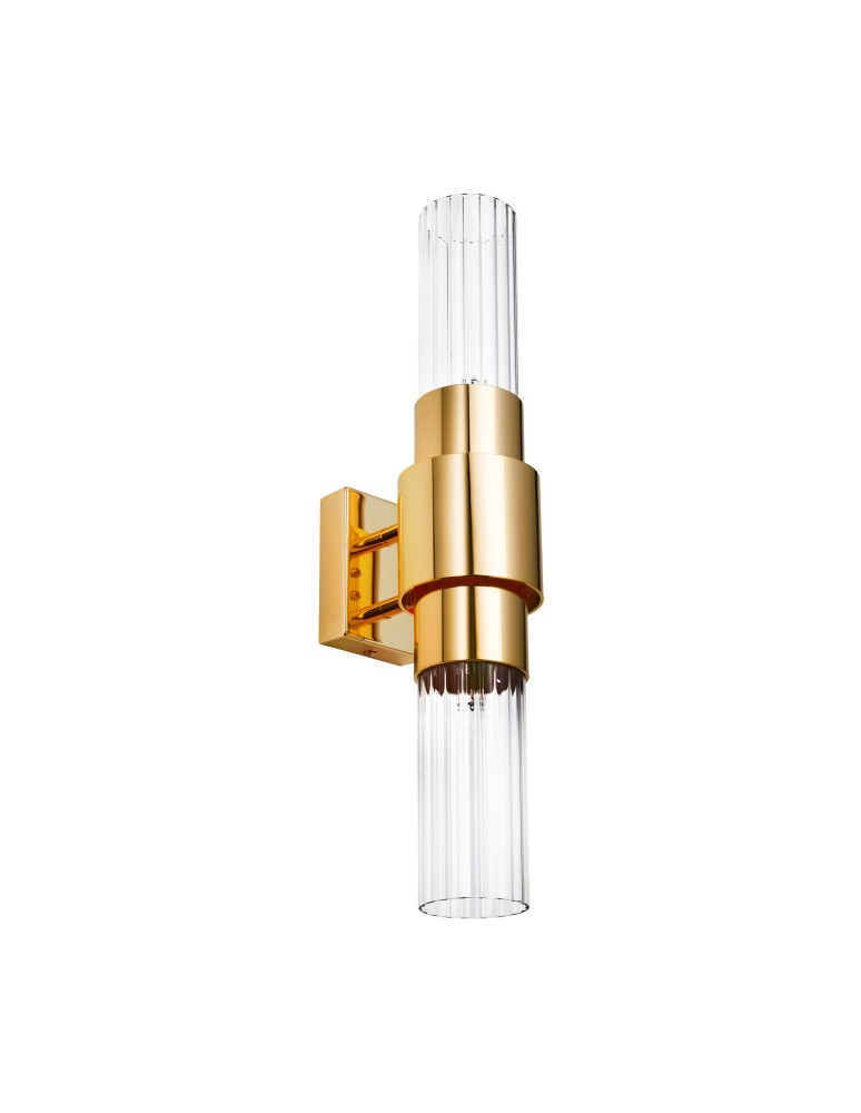 Step Into Design Lampa ścienna GLOW 46 cm - kinkiet złoty, szkło ryflowane ST-DW7790
