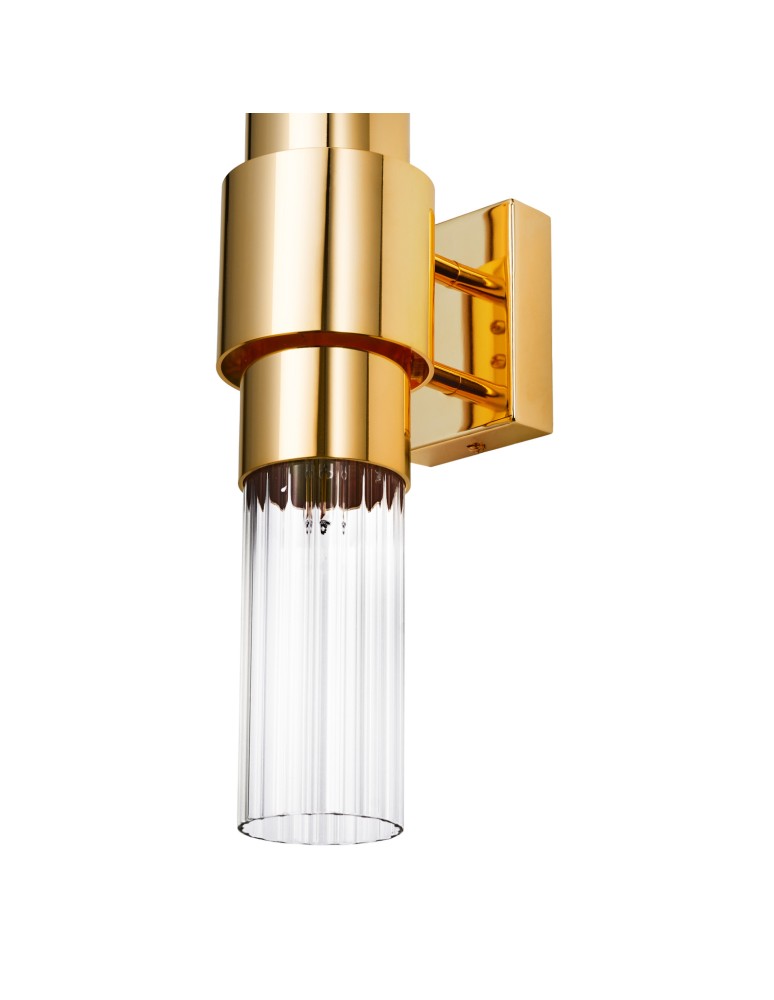 Step Into Design Lampa ścienna GLOW 46 cm - kinkiet złoty, szkło ryflowane ST-DW7790