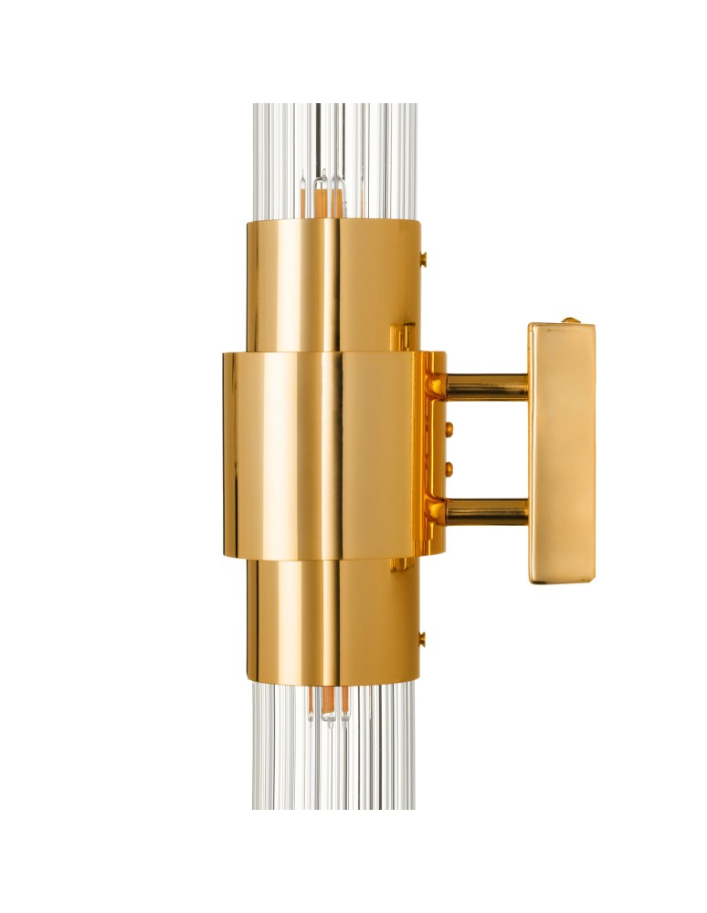 Step Into Design Lampa ścienna GLOW 46 cm - kinkiet złoty, szkło ryflowane ST-DW7790