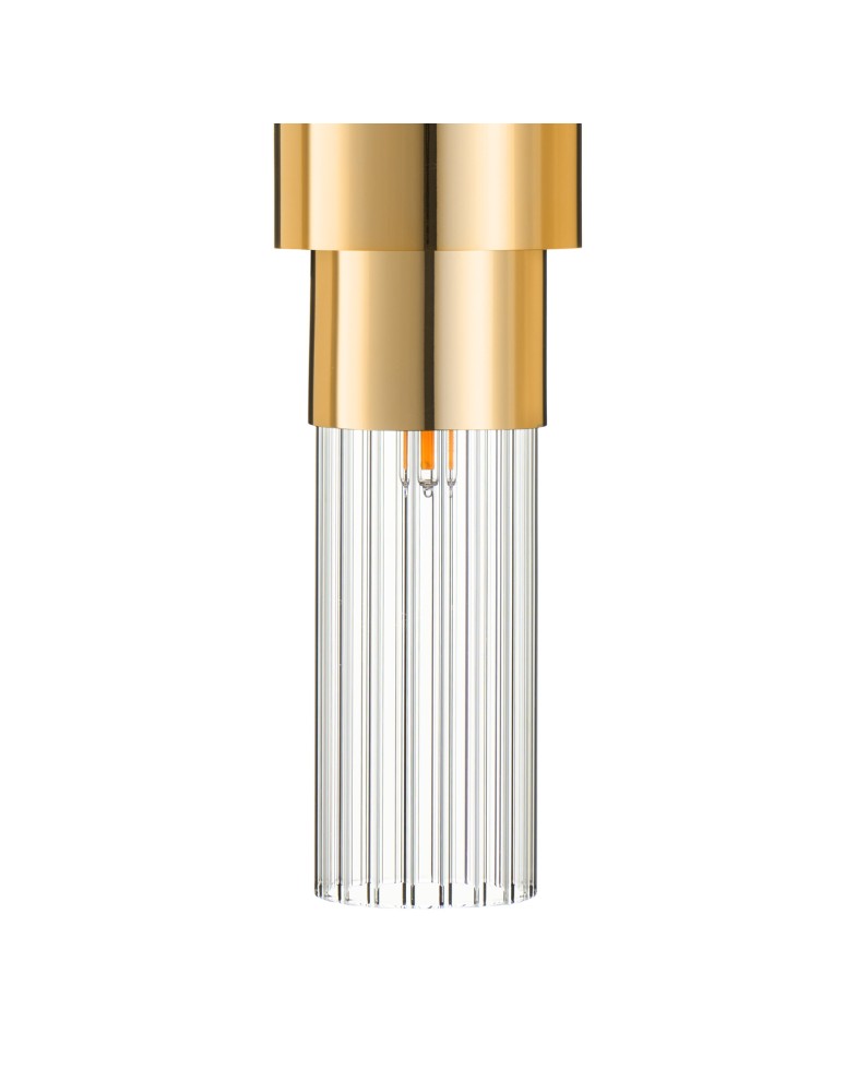 Step Into Design Lampa ścienna GLOW 46 cm - kinkiet złoty, szkło ryflowane ST-DW7790