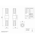 Step Into Design Lampa ścienna GLOW 46 cm - kinkiet złoty, szkło ryflowane ST-DW7790