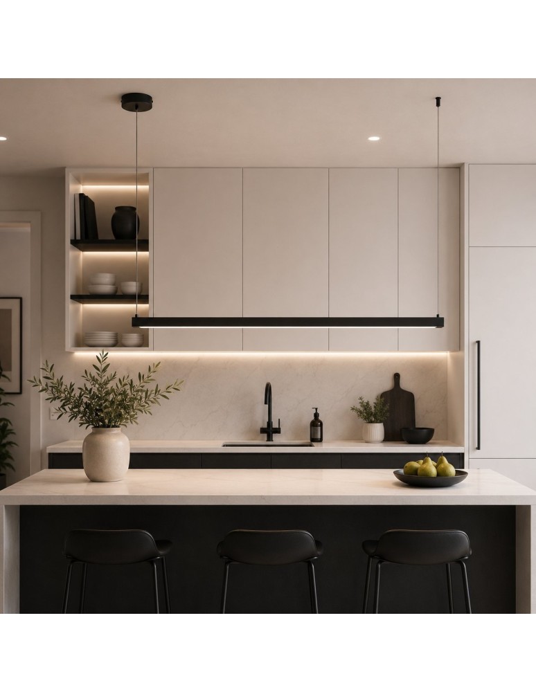 Step Into Design Lampa wisząca BEAM-80 LED - czarna oprawa liniowa 4000K ST-8960-L80 black 4000K