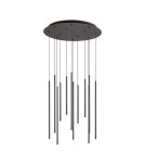 Lampy wiszące rurki - Ideal Lux Lampa Wisząca LOOK LED SP12 ROUND DROP D16 ON-OFF NE 3000K Czarny 263434 - produkt 1