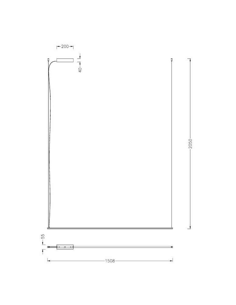 Maxlight P0680 Longi 40W Lampa Wisząca czarny