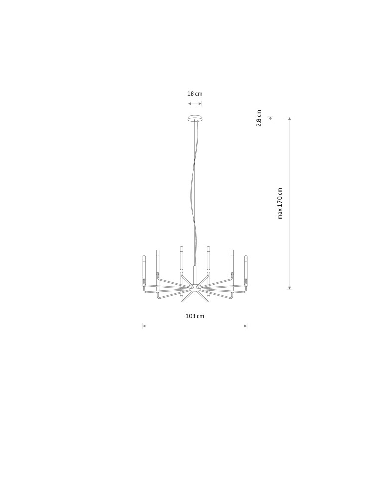 Nowodvorski ORTO B Lampa Sufitowa Żyrandol E14  Beżowy 12526