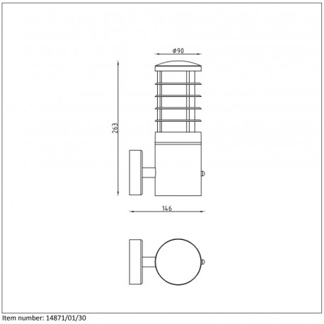 Lucide SOLID Light IP54+ Sensor E27 H25 W1 14871/01/30 Wall lamp.