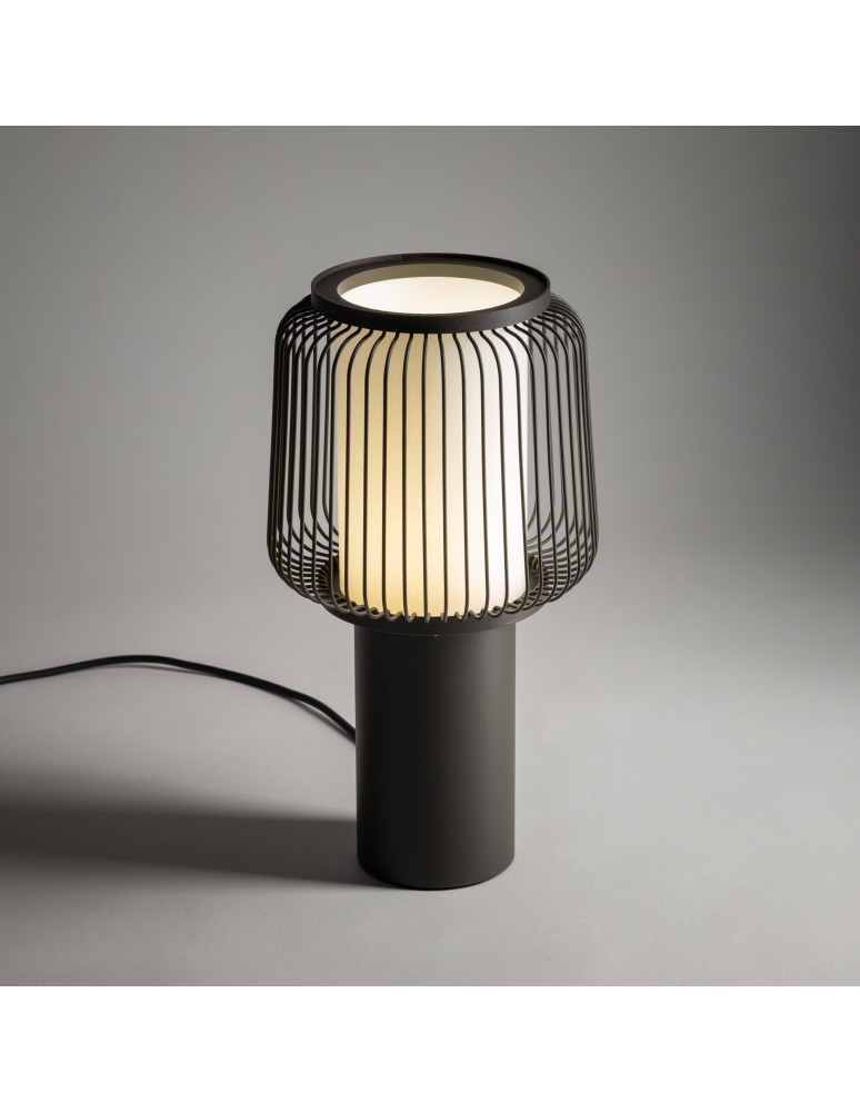 Nowodvorski NOME Lampa Stołowa E27  Jedwabisty grafit Biały 12253