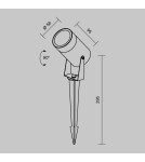 Garden lamps driven into the ground (with wedge) - Maytoni Scope Outdoor/Garden GU10 1x20W Black O025FL-01B - product 8
