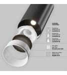 Lamps for 1 phase busbars - Maytoni Focus LED Spotlight for UNITY LED Single Circuit Rail 12W 900lm 3000K Black TR021-1-12B3K-W-D-B - product 6