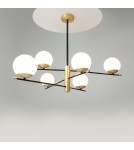 Pendant lamps spheres - Maytoni Nostalgia 6xE14 40W pendant MOD048PL-06G matte gold - product 9
