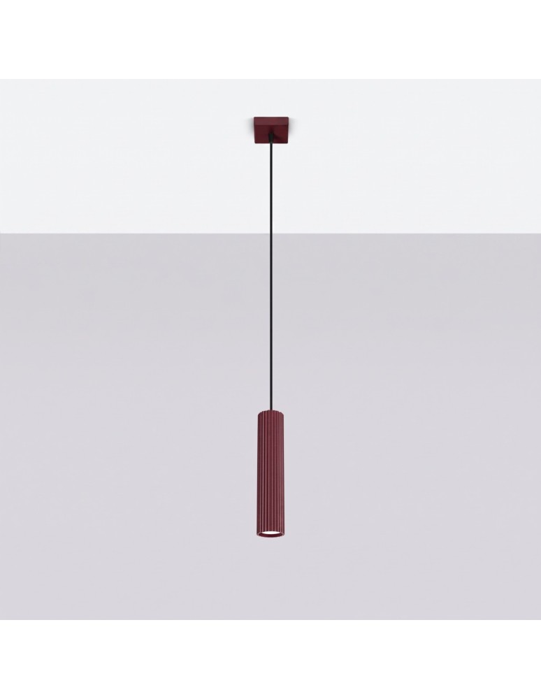 Sollux Lampa wisząca KARBON 1 burgund SL.1918