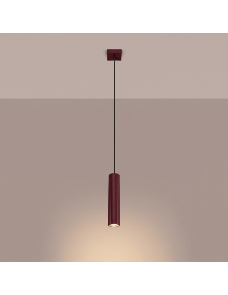 Sollux Lampa wisząca KARBON 1 burgund SL.1918