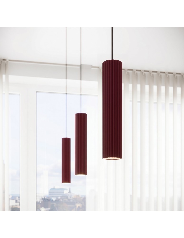 Sollux Lampa wisząca KARBON 1 burgund SL.1918